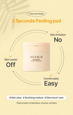 Επιθέματα Τόνερ για Λάμψη Accoje Brightening Glow V Peeling Pad Toner Pad 70pcs