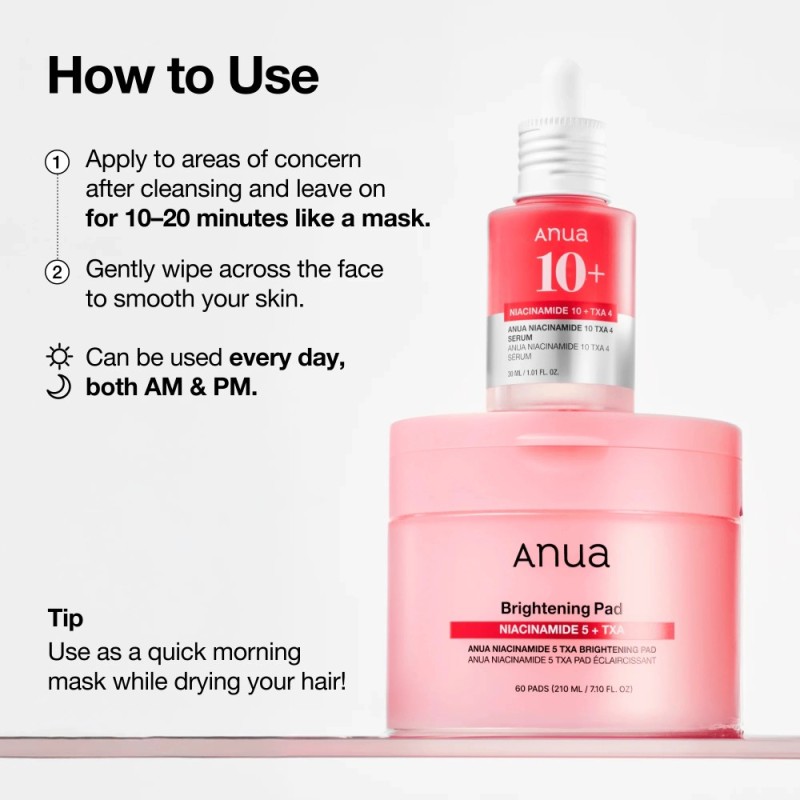 Anua Niacinamide 5 TXA Brightening Pad - Λευκαντικά επιθέματα για το πρόσωπο με νιασιναμίδη 60 pads 210ml
