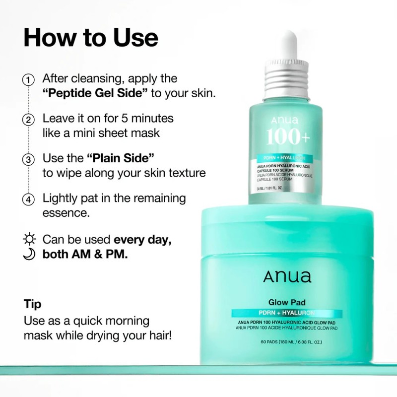 Anua Glow Pad PDRN + Hyaluron 60pads 180ml Anua Glow Pad PDRN + Hyaluron 60pads 180ml