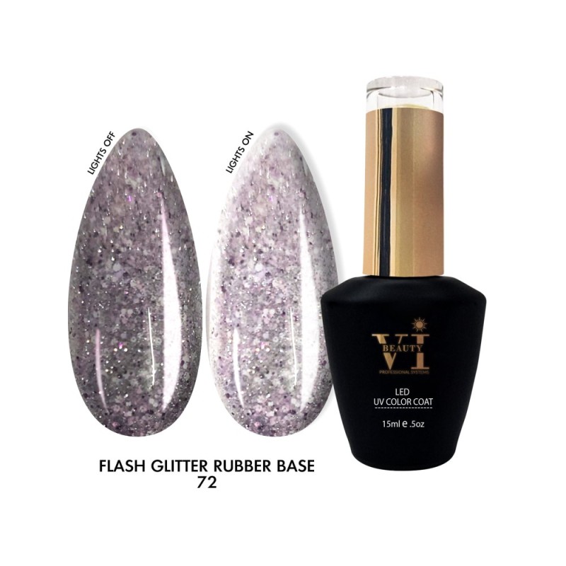 Disco Flash Glitter 72 Rubber Base Beauty VI 15ml