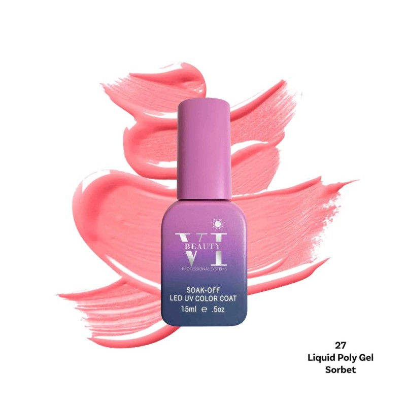 Liquid Poly Gel Beauty VI 27 Sorbet 15ml Liquid Poly Gel Beauty VI 27 Sorbet 15ml