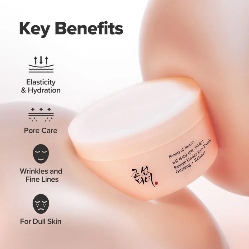 Επιθέματα Αντιγήρανσης Ματιών BEAUTY OF JOSEON Revive Under Eye Patch Ginseng + Retinal 60patches
