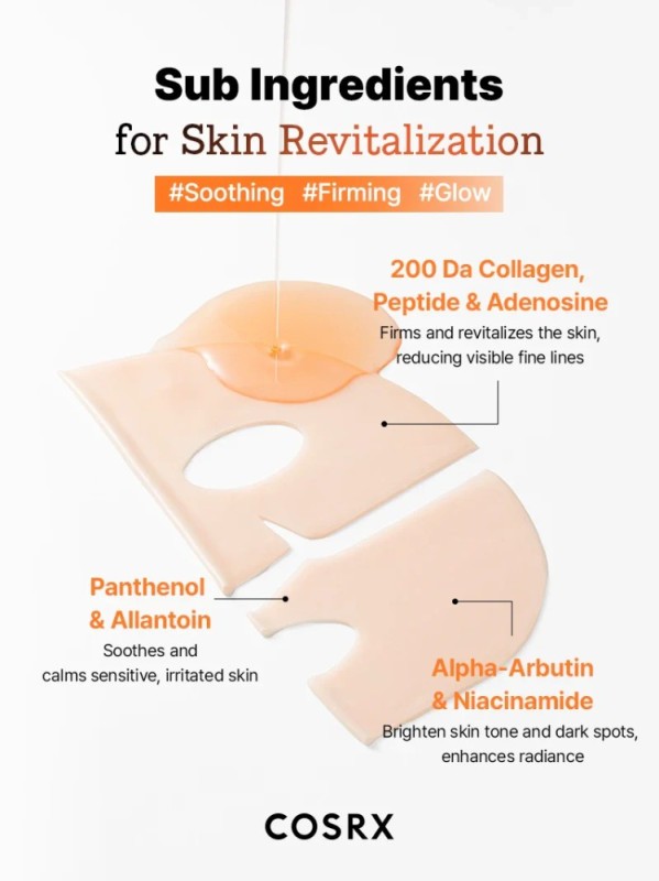 Αντιγηραντική Μάσκα Τζελ COSRX 5 PDRN Hyaluronic Acid Vital Hydrating Hydrogel Mask 34g
