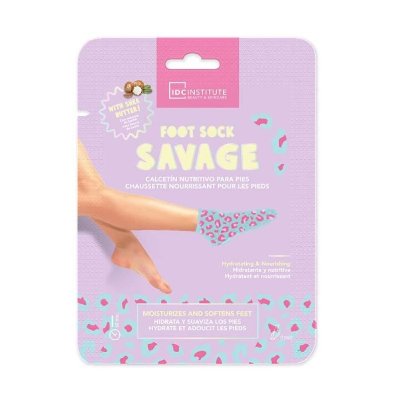 IDC  Ενυδατική Μάσκα Κάλτσα Ποδιών Foot Sock Savage με Βούτυρο Καριτέ 1pair