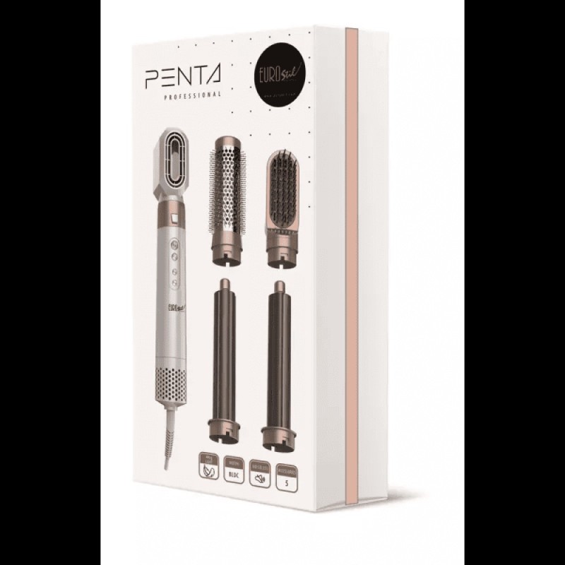 Σεσουάρ Μαλλιών Πολυμορφικό με 5 Αποσπώμενα Αξεσουάρ Styling Eurostil Penta 1300Watt