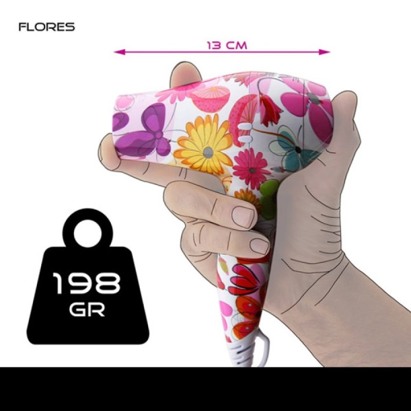 Πιστολάκι Μαλλιών Ταξιδίου Lim Hair WR 3.O Flores με Φυσούνα 1200W Πιστολάκι Μαλλιών Ταξιδίου Lim Hair WR 3.O Flores με Φυσούνα 1200W