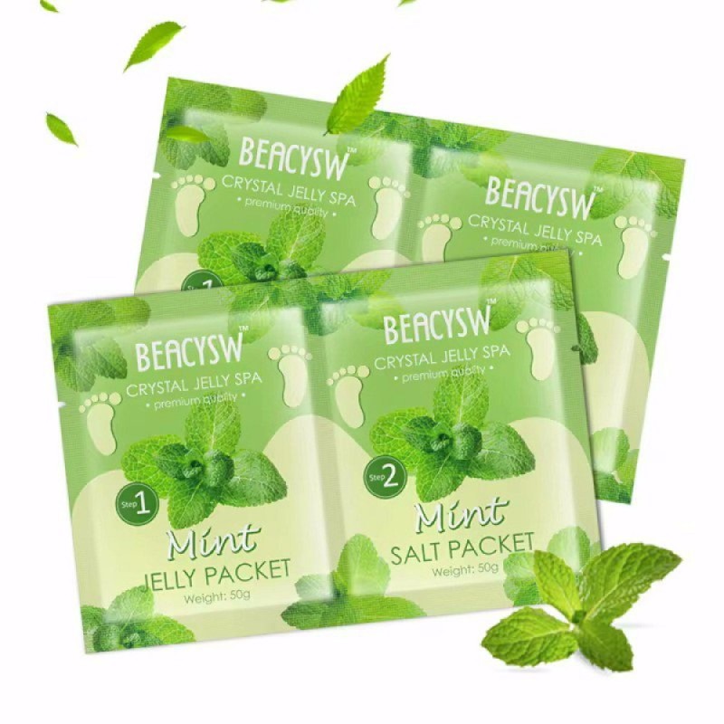 Σετ 2 Steps Crystal Jelly Pedicure Spa 50+50g Premium Quality Mint