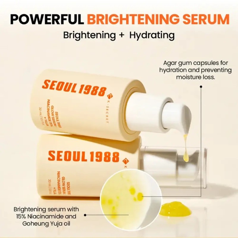 Ορός Λάμψης Προσώπου K-Secret Seoul 1988 Glow Serum: Niacinamide 15% + Yuja 30ml