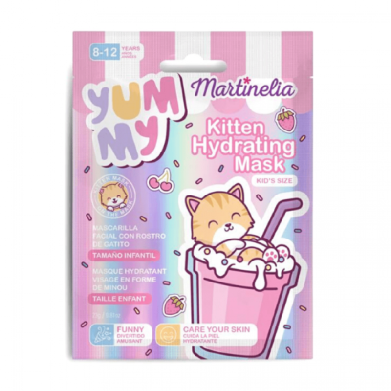 Martinelia Yummy Kitten Hydrating Mask 25gr – Παιδική Μάσκα Ομορφιάς Πανί Με Σχέδιο Ηλικίες 8 με 12