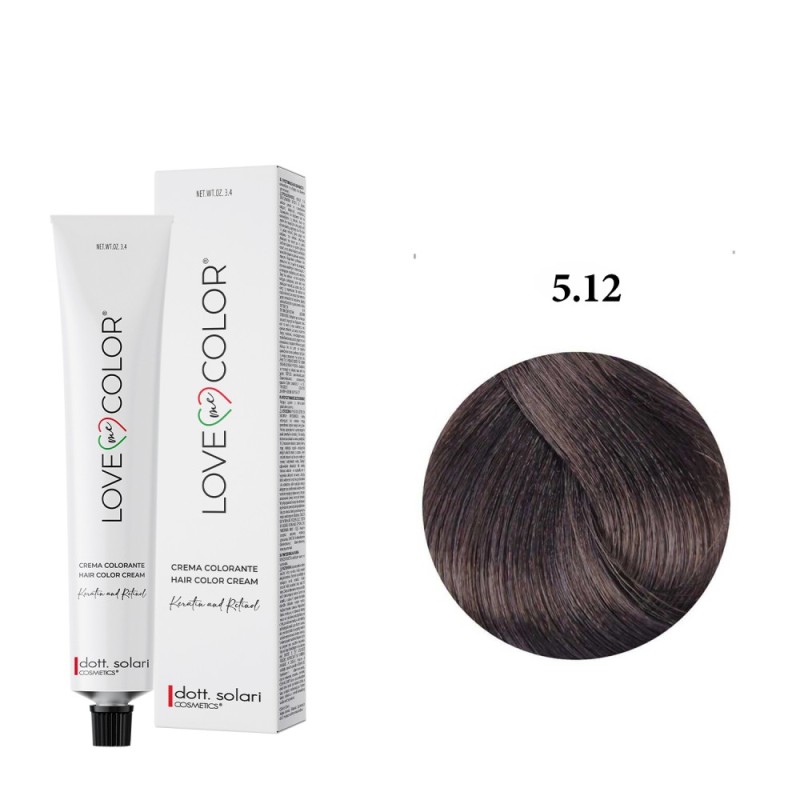 Love Me Color Βαφή μαλλιών 5.12 Καστανό Ανοιχτό Σαντρέ Ιριζέ - 100ml + Δώρο Οξυζενέ - 150ml Love Me Color Βαφή μαλλιών 5.12 Καστανό Ανοιχτό Σαντρέ Ιριζέ - 100ml + Δώρο Οξυζενέ - 150ml