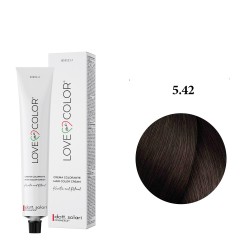 Love Me Color Βαφή μαλλιών 5.42 Καστανό Ανοιχτό Χάλκινο Ιριζέ - 100ml + Δώρο Οξυζενέ - 150ml