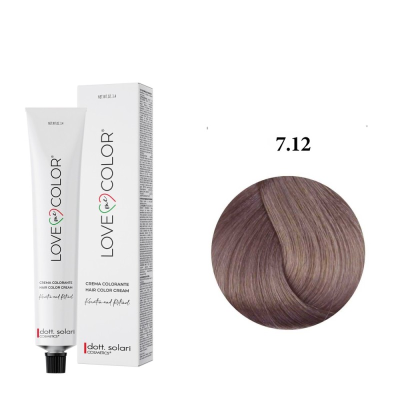 Love Me Color Βαφή μαλλιών 7.12 Ξανθό Σαντρέ Ιριζέ - 100ml + Δώρο Οξυζενέ - 150ml Love Me Color Βαφή μαλλιών 7.12 Ξανθό Σαντρέ Ιριζέ - 100ml + Δώρο Οξυζενέ - 150ml