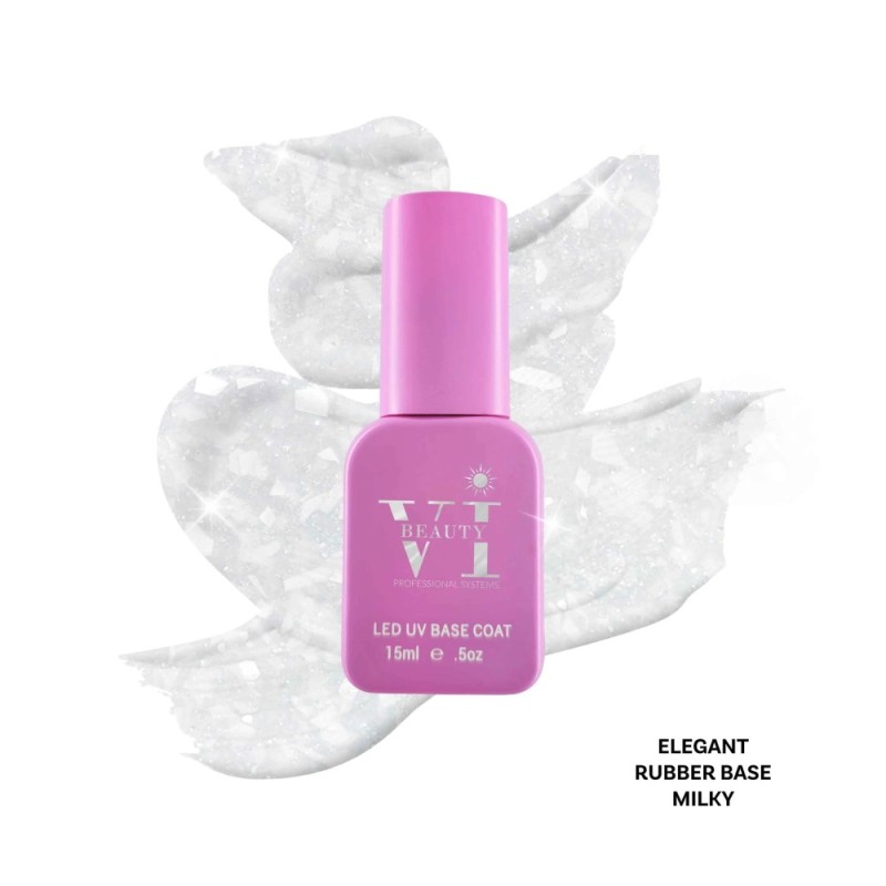 Rubber Base Milky Glitter and Flakes Beauty VI 15ml Rubber Base Milky Glitter and Flakes Beauty VI 15ml