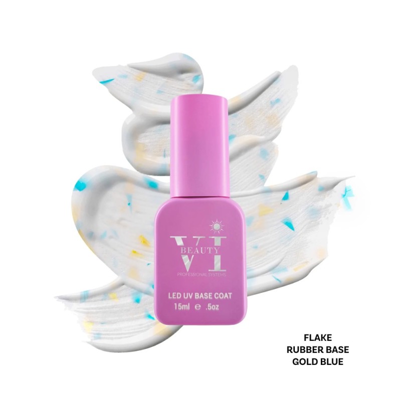 Rubber Base Gold Blue Flake Beauty VI 15ml