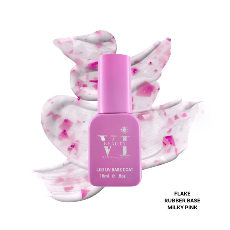 Rubber Base Milky Pink Flake Beauty VI 15ml Rubber Base Milky Pink Flake Beauty VI 15ml