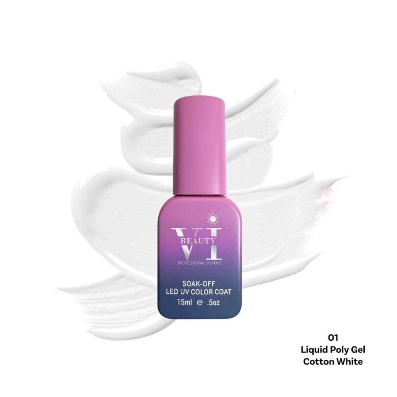 Liquid Poly Gel Beauty VI 01 Cotton White 15ml Liquid Poly Gel Beauty VI 01 Cotton White 15ml