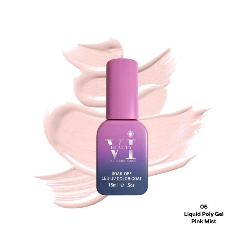 Liquid Poly Gel Beauty VI 06 Pink Mist 15ml Liquid Poly Gel Beauty VI 06 Pink Mist 15ml