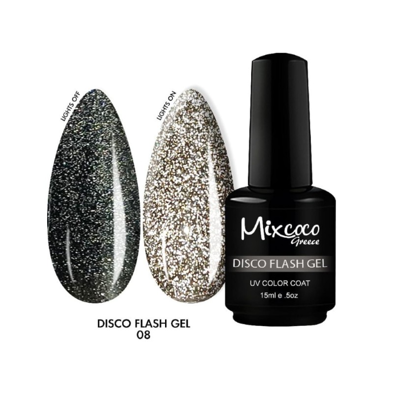 Ημιμόνιμο Βερνίκι Mixcoco DISCO FLASH GEL 08 15ml