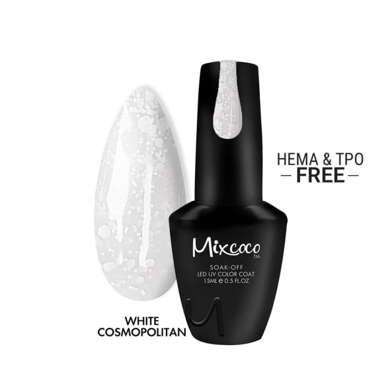 Ημιμόνιμο Βερνίκι Mixcoco Snow Flake White Cosmopolitan 15ml 