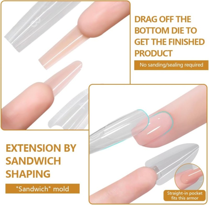 Nail Dual Forms Sandwich Almond 240pcs Nail Dual Forms Sandwich Almond 240pcs