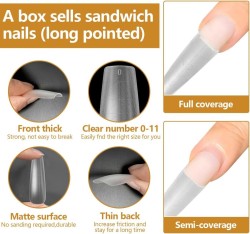 Nail Dual Forms Sandwich Almond 240pcs