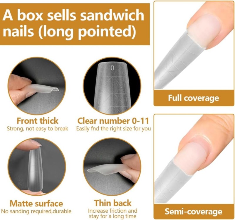 Nail Dual Forms Sandwich Almond 240pcs Nail Dual Forms Sandwich Almond 240pcs