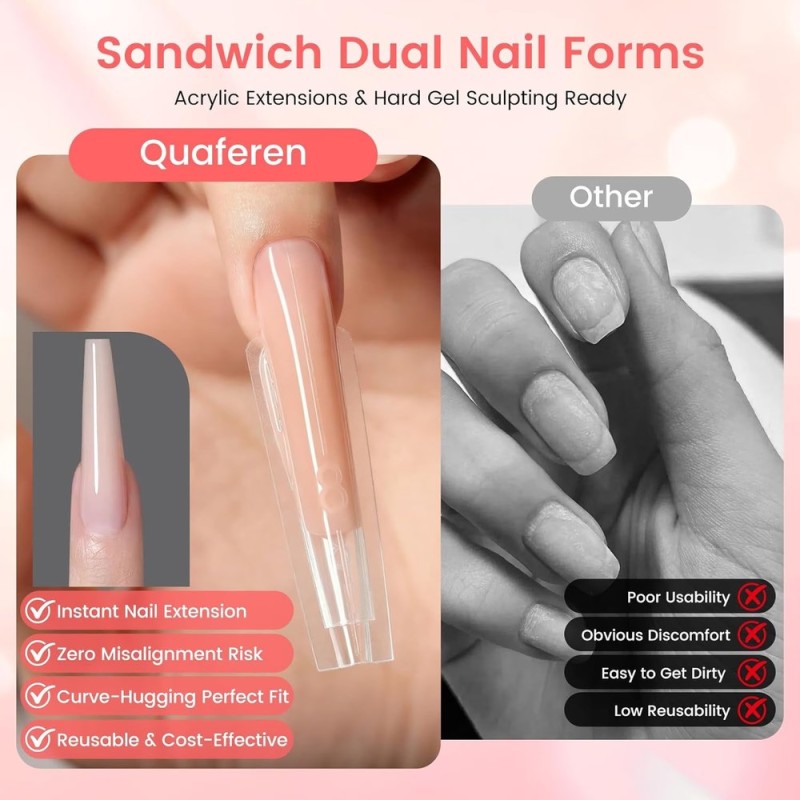 Sandwich Nail Dual Forms Coffin 240pcs
