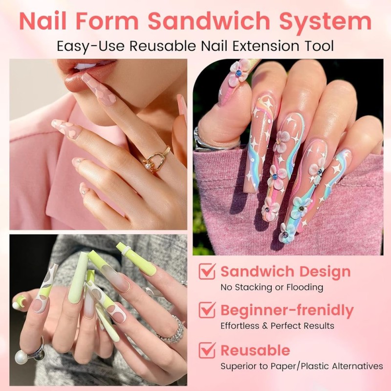 Sandwich Nail Dual Forms Coffin 240pcs