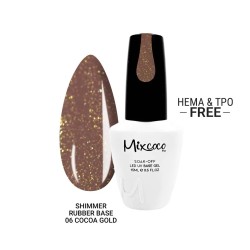 Shimmer Rubber Base 06 Cocoa Gold Βάση Καουτσούκ Mixcoco 15ml