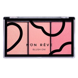 Blush On Τριπλή Παλέτα Ρουζ No4 Pink MON REVE