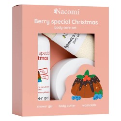 Nacomi Body Care Set Cranberry & Berries (Showe Gel 300ml+Creamy Body Butter100ml+Washcloth 1pc)