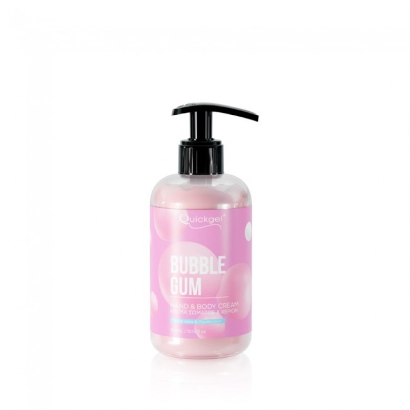 Ενυδατική κρέμα χεριών και σώματος Quickgel Bubble Gum - 300ml Ενυδατική κρέμα χεριών και σώματος Quickgel Bubble Gum - 300ml