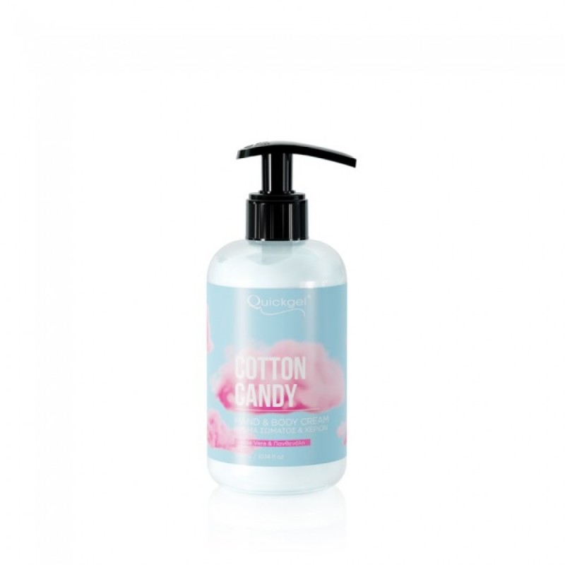 Ενυδατική κρέμα χεριών και σώματος Quickgel Cotton Candy - 300ml Ενυδατική κρέμα χεριών και σώματος Quickgel Cotton Candy - 300ml
