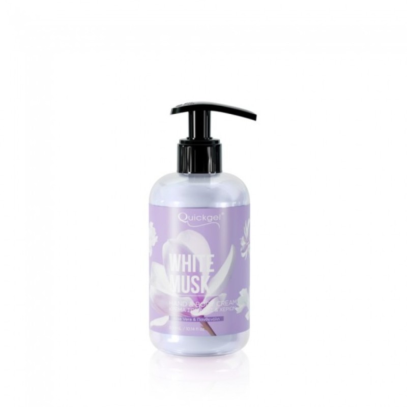 Ενυδατική κρέμα χεριών και σώματος Quickgel White Musk - 300ml Ενυδατική κρέμα χεριών και σώματος Quickgel White Musk - 300ml