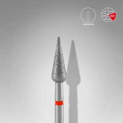 STALEKS EXPERT Διαμαντόφρεζα Δάκρυ Κόκκινο, διάμετρος 4 mm, ενεργό τμήμα 12 mm