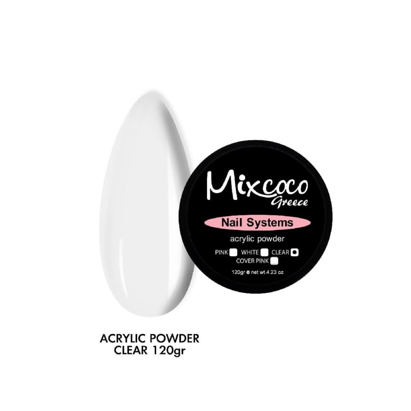 Ακρυλική Σκόνη Mixcoco Clear 120gr