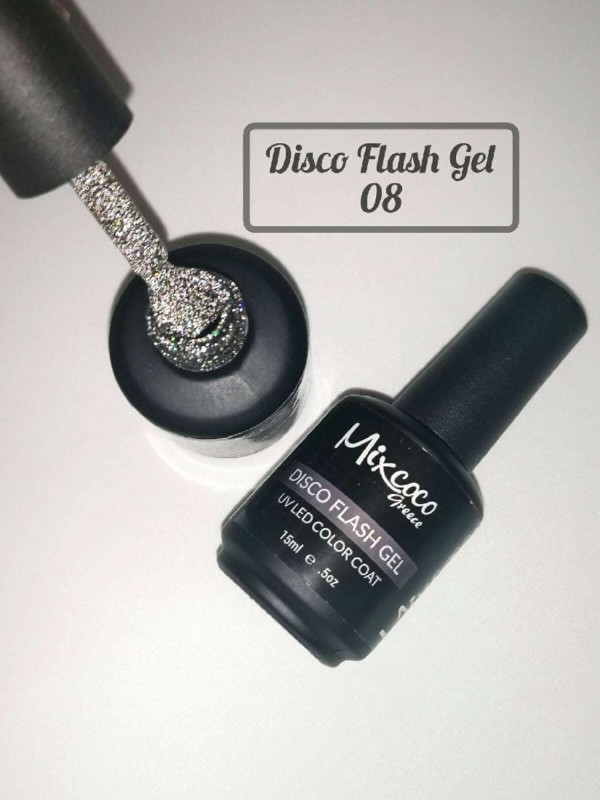 Ημιμόνιμο Βερνίκι Mixcoco DISCO FLASH GEL 08 15ml