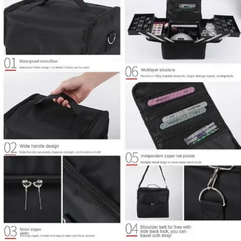 Επαγγελματικό Βαλιτσάκι Μεταφοράς Nail & Beauty Experts Μαύρο