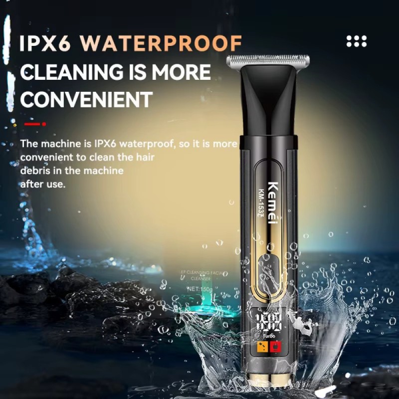 Επαναφορτιζόμενη ξυριστική μηχανή προσώπου & σώματος με επεκτεινόμενη λαβή Kemei KM-1537