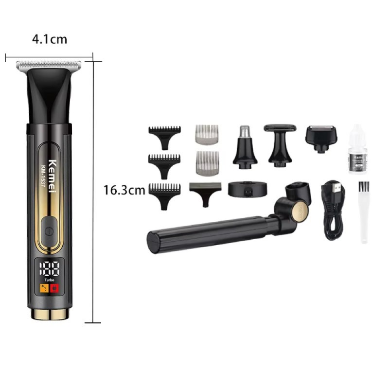 Επαναφορτιζόμενη ξυριστική μηχανή προσώπου & σώματος με επεκτεινόμενη λαβή Kemei KM-1537