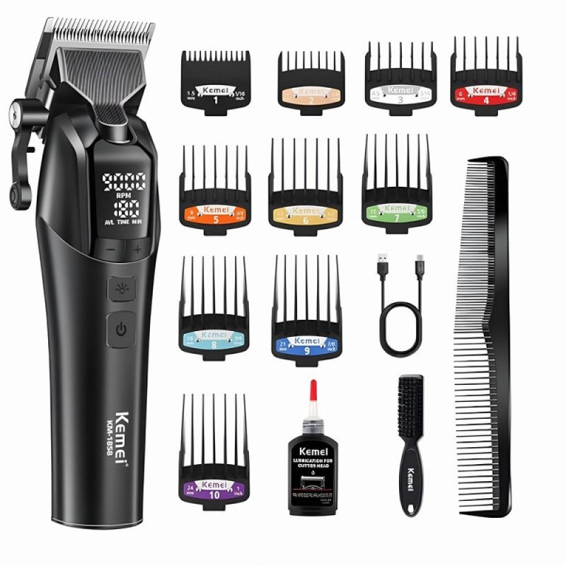 Επαγγελματική Επαναφορτιζόμενη Κουρευτική Μηχανή 9000RPM KEMEI KM 1858 Επαγγελματική Επαναφορτιζόμενη Κουρευτική Μηχανή 9000RPM KEMEI KM 1858