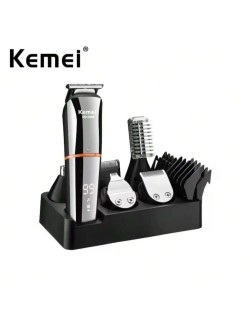 Σετ Επαναφορτιζόμενης Αδιάβροχης Κουρευτικής Μηχανής 11 ΣΕ 1 Kemei KM-5898