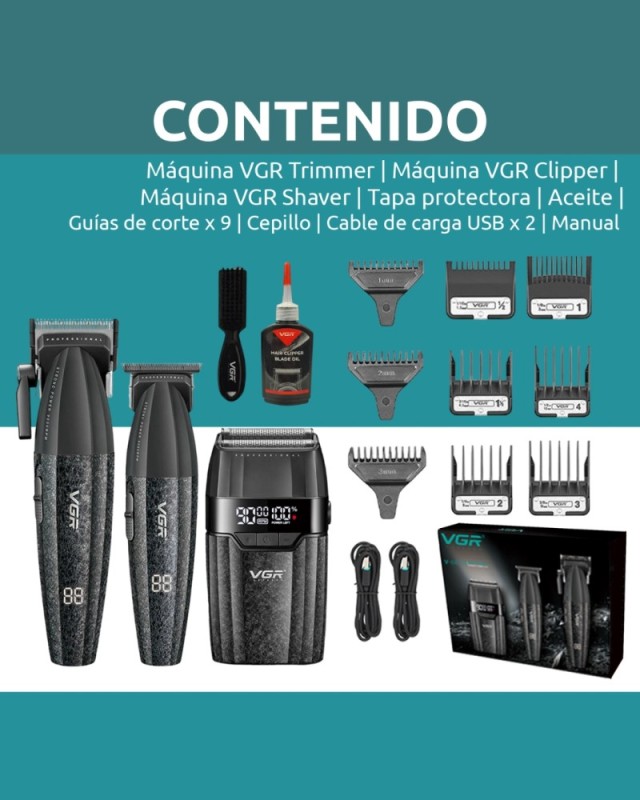 Επαγγελματικό Σετ Κουρευτικής Μηχανής - Trimmer - Shaver Με Κεραμικές Λεπίδες VGR V-640 S3 Επαγγελματικό Σετ Κουρευτικής Μηχανής - Trimmer - Shaver Με Κεραμικές Λεπίδες VGR V-640 S3