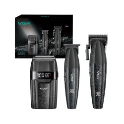 Επαγγελματικό Σετ Κουρευτικής Μηχανής - Trimmer - Shaver Με Κεραμικές Λεπίδες VGR V-640 S3