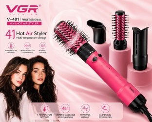 Ηλεκτρική Περιστρεφόμενη Βούρτσα με Αέρα 4 in 1 Hot Air Styler 1000W VGR 481 Ηλεκτρική Περιστρεφόμενη Βούρτσα με Αέρα 4 in 1 Hot Air Styler 1000W VGR 481