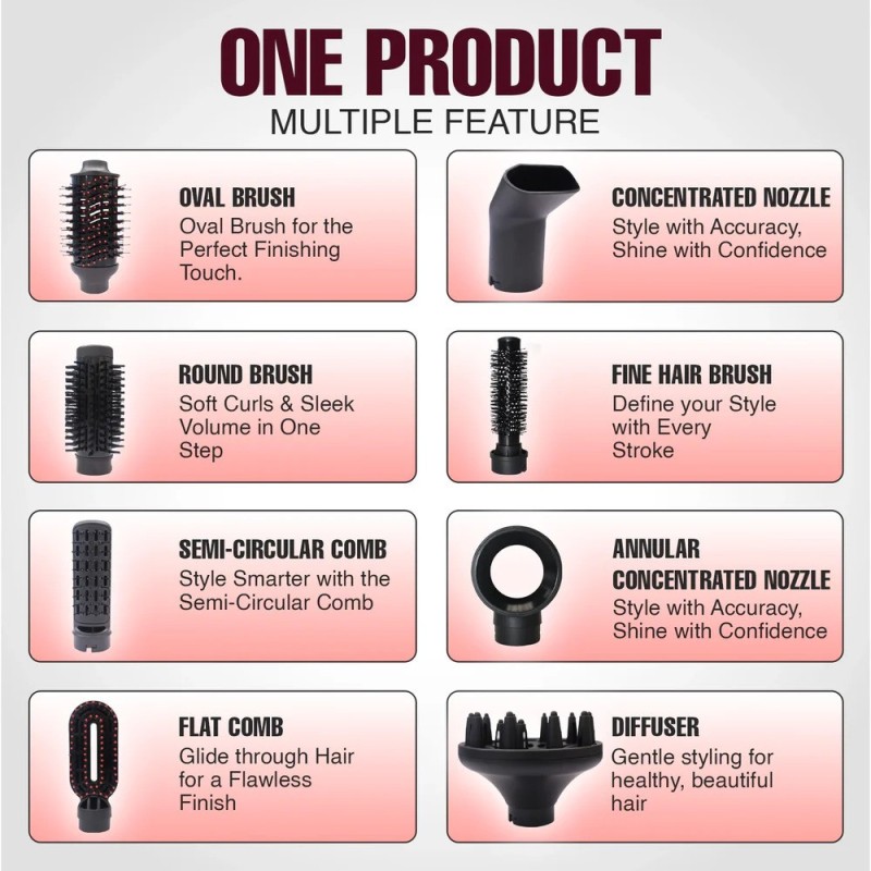 Ηλεκτρική Βούρτσα με Αέρα 8 in 1 Hot Air Styler 1000W VGR 488 Ηλεκτρική Βούρτσα με Αέρα 8 in 1 Hot Air Styler 1000W VGR 488