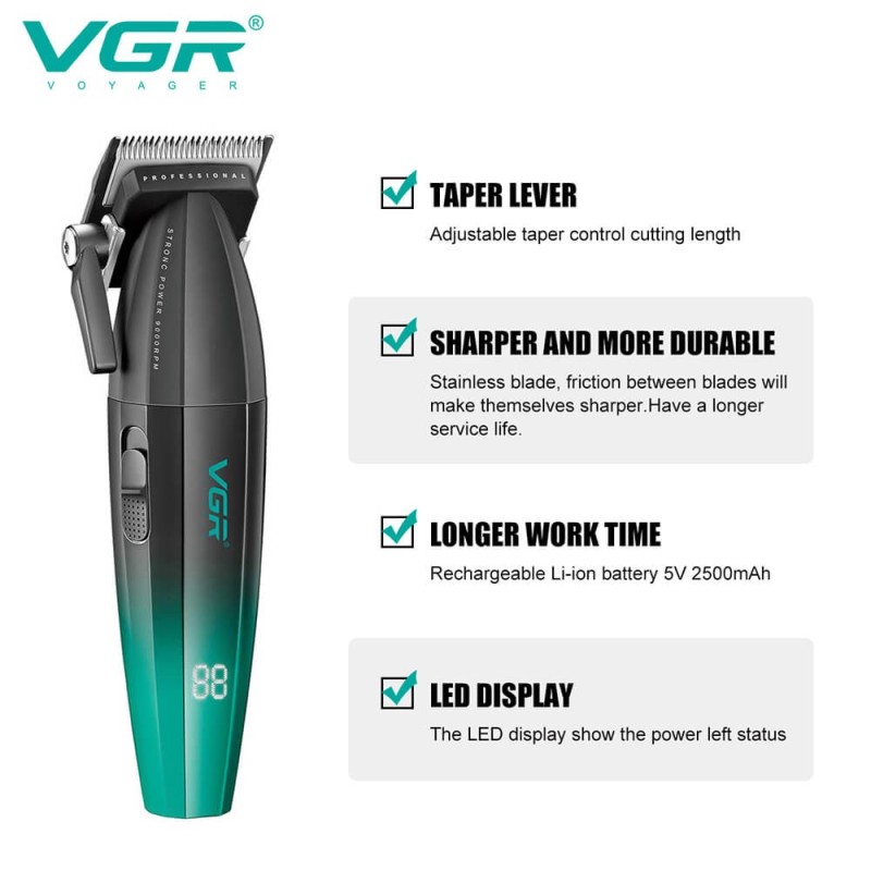 Επαγγελματική Κουρευτική Μηχανή 9000RPM VGR V-003