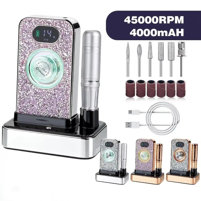 Επαναφορτιζόμενος Τροχός Νυχιών XSUV-717 45.000rpm Purple