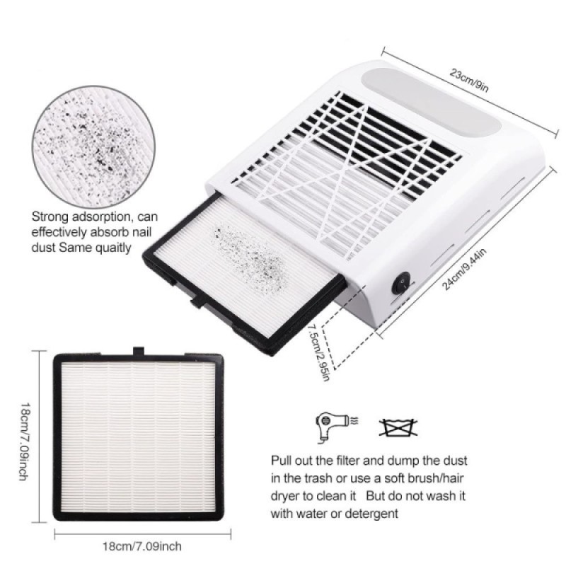 Επαγγελματικός Απορροφητήρας Μανικιούρ BQ858-8 80W White