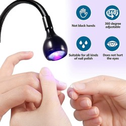 Mini USB Εύκαμπτη Λάμπα UV & LED με Clip Στερέωσης 3W